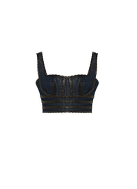 Bustier in denim - Gold