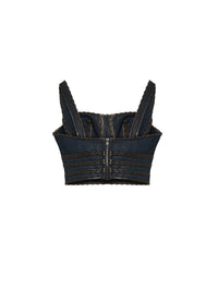 Bustier in denim - Gold