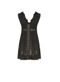 Robe sans manches Chérubin en soie - Noir