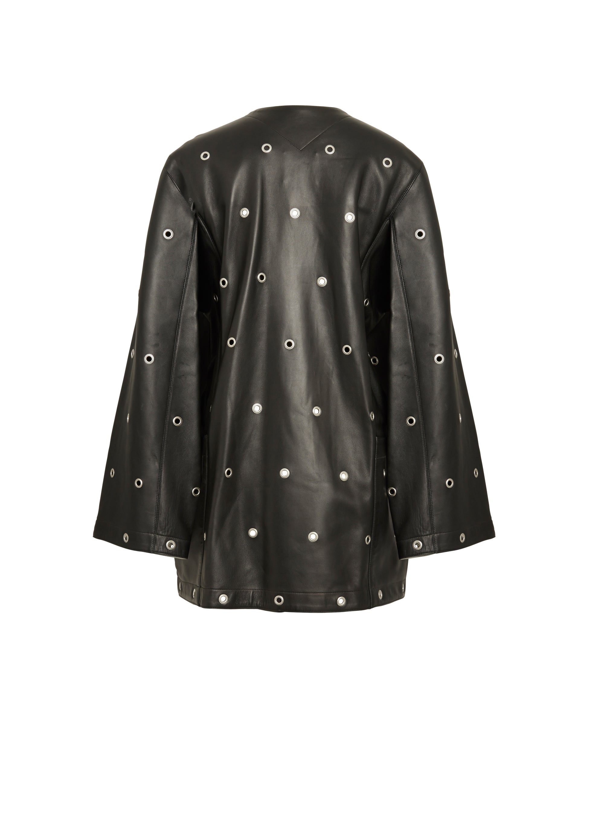 Manteau court en cuir - Noir