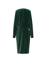 Robe à manches longues Jersey de velours - Vert Empire
