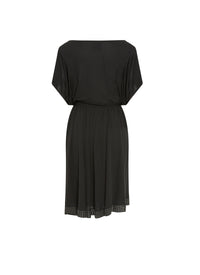Robe fluide à manches courtes - Noir