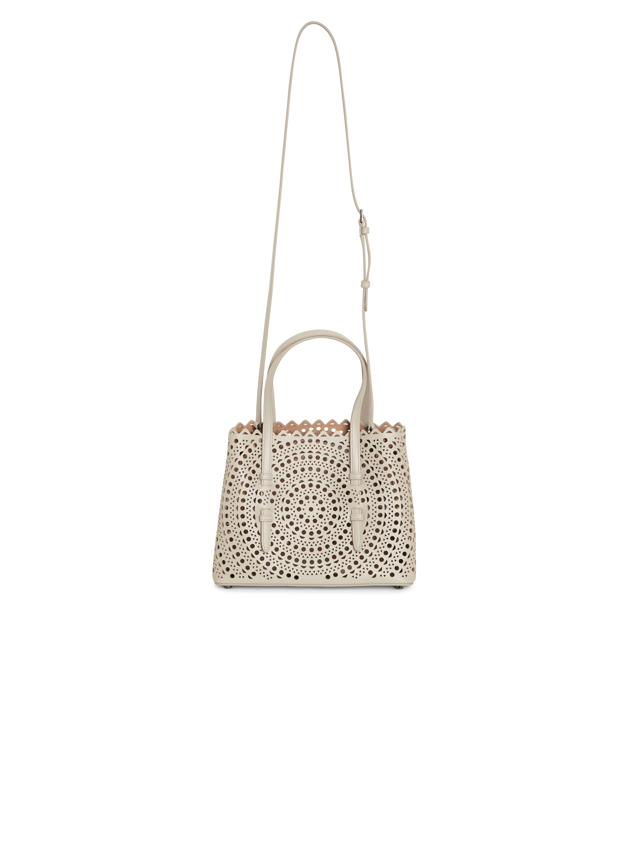 Petit sac Mina ajouré en cuir - Perle