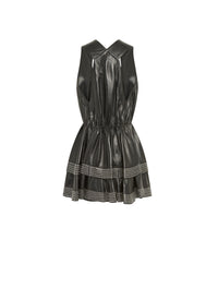 Sleeveless leather dress - Black