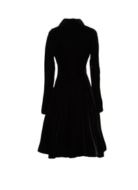Robe à manches longues en velours - Noir