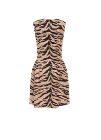 Robe sans manches Zebra en laine - Noir & Nude