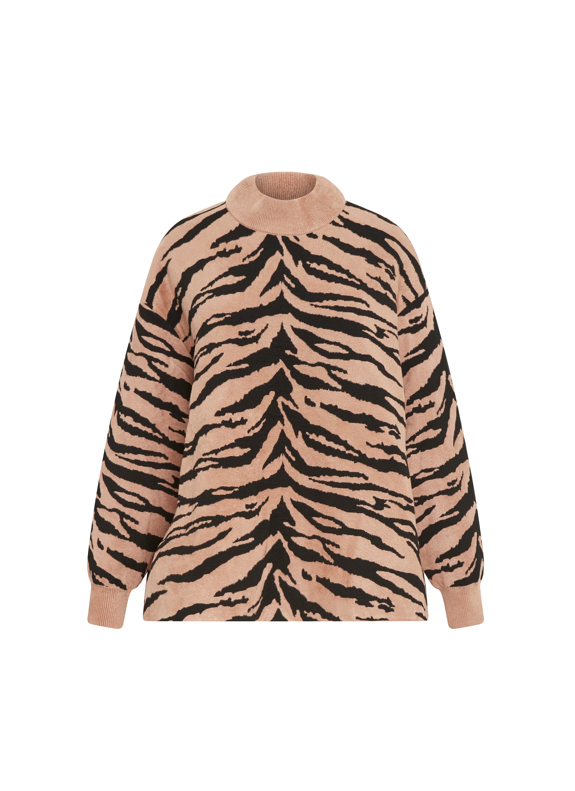 Zebra knitted jumper - Black & Nude