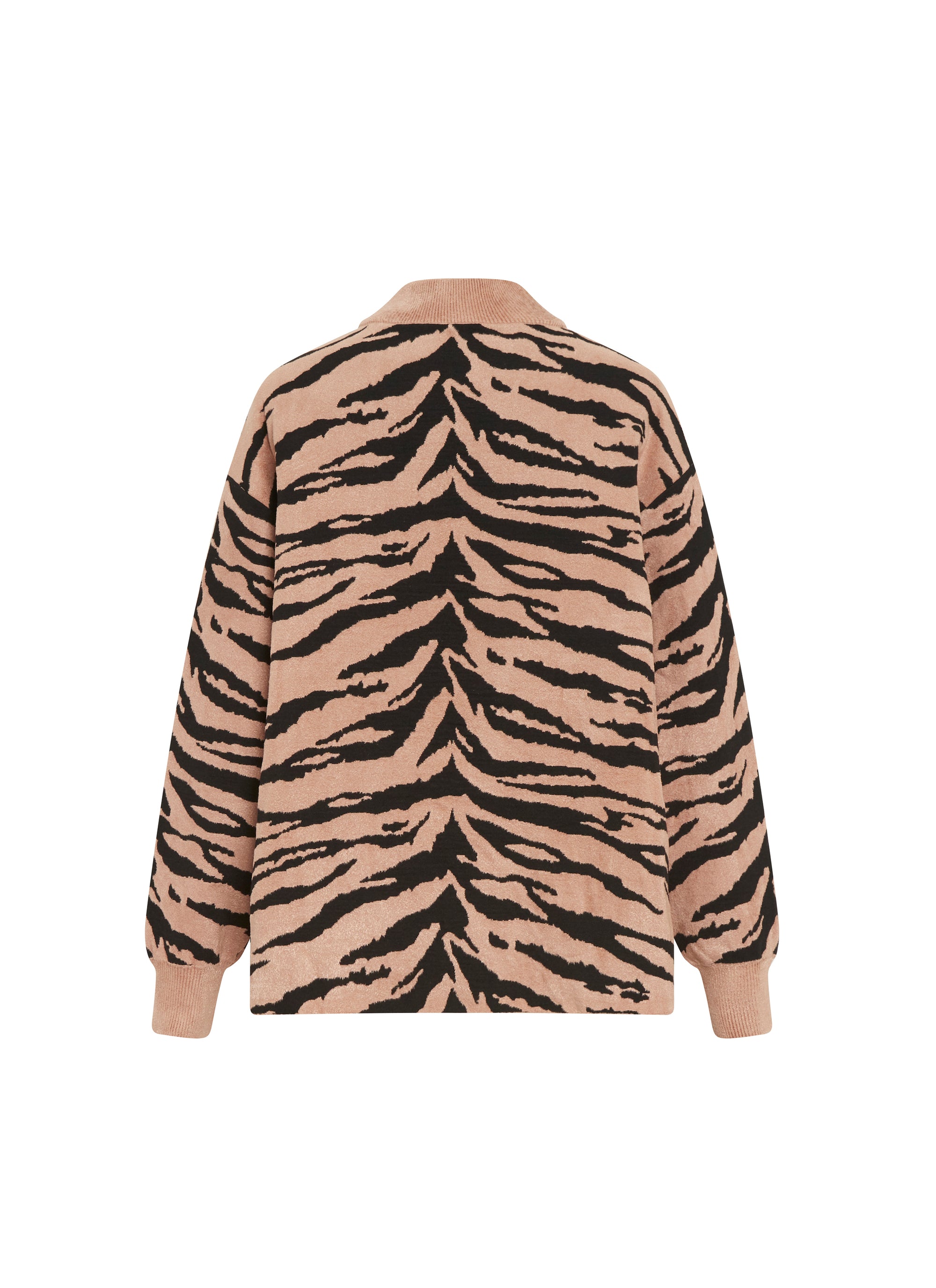 Zebra knitted jumper - Black & Nude