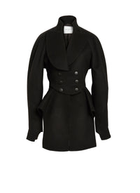 Wool draped jacket - Black