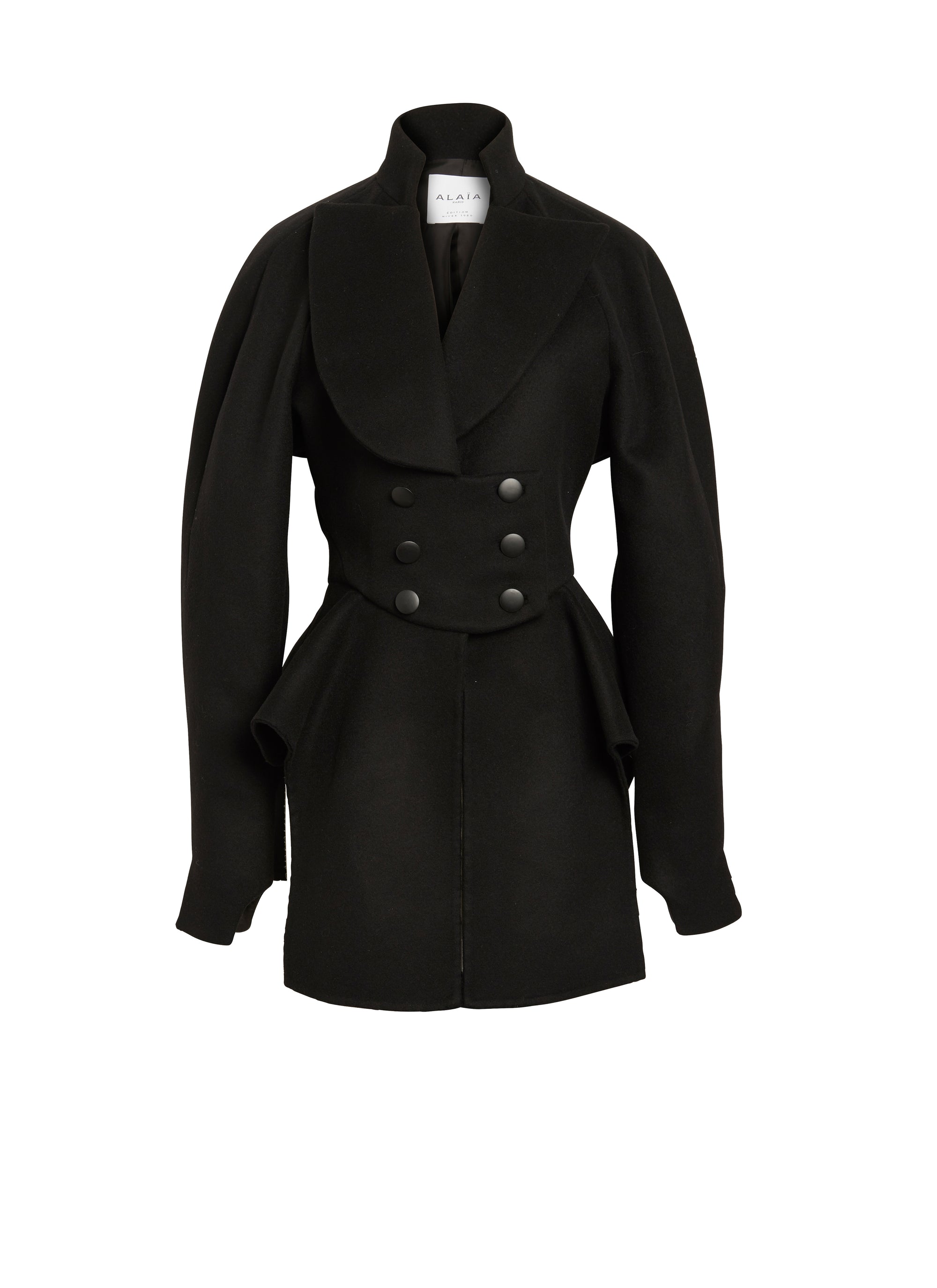 Wool draped jacket - Black