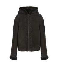 Blouson en cuir suede - Noir