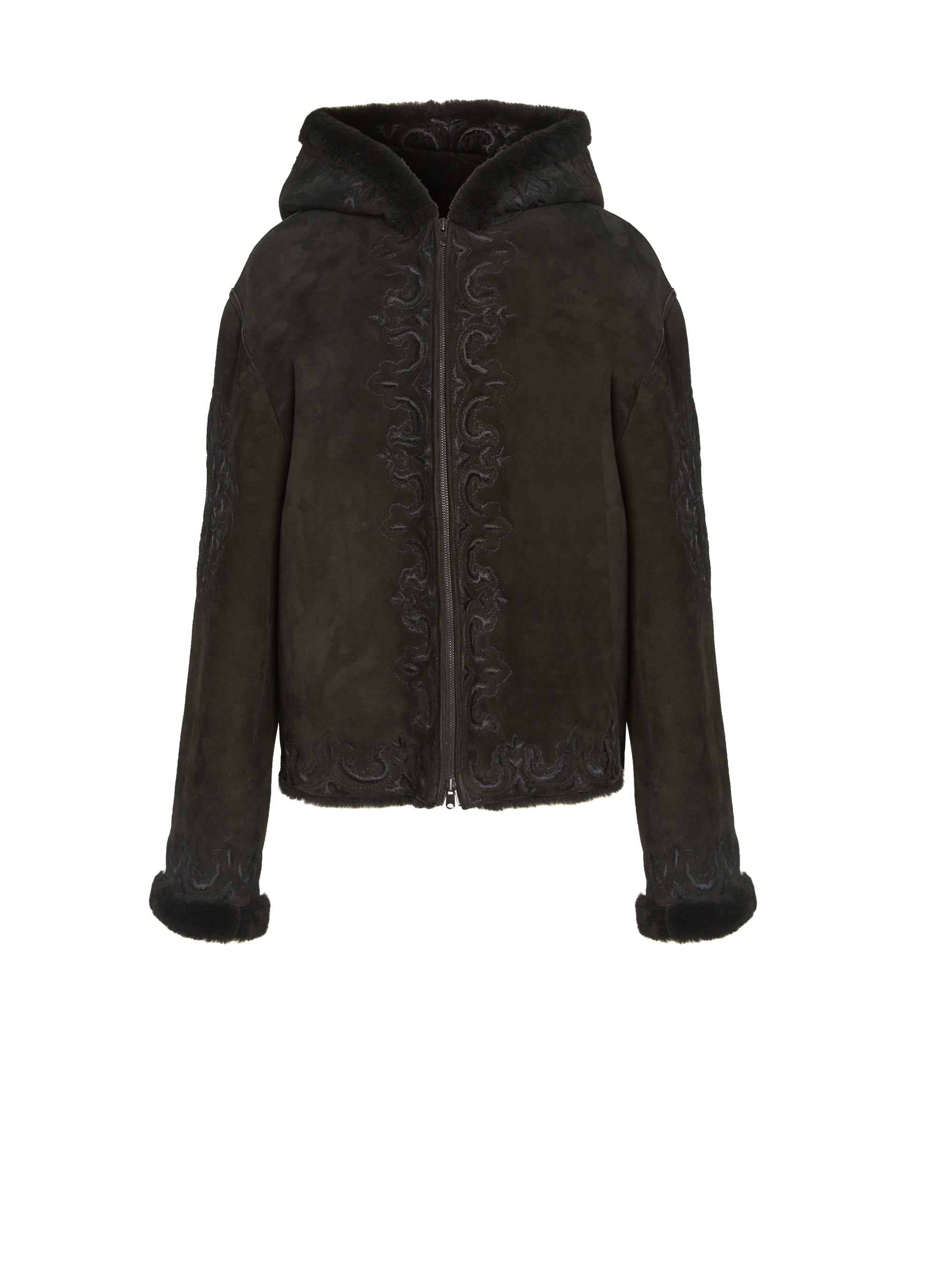 Blouson en cuir suede - Noir