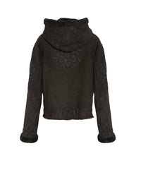 Blouson en cuir suede - Noir