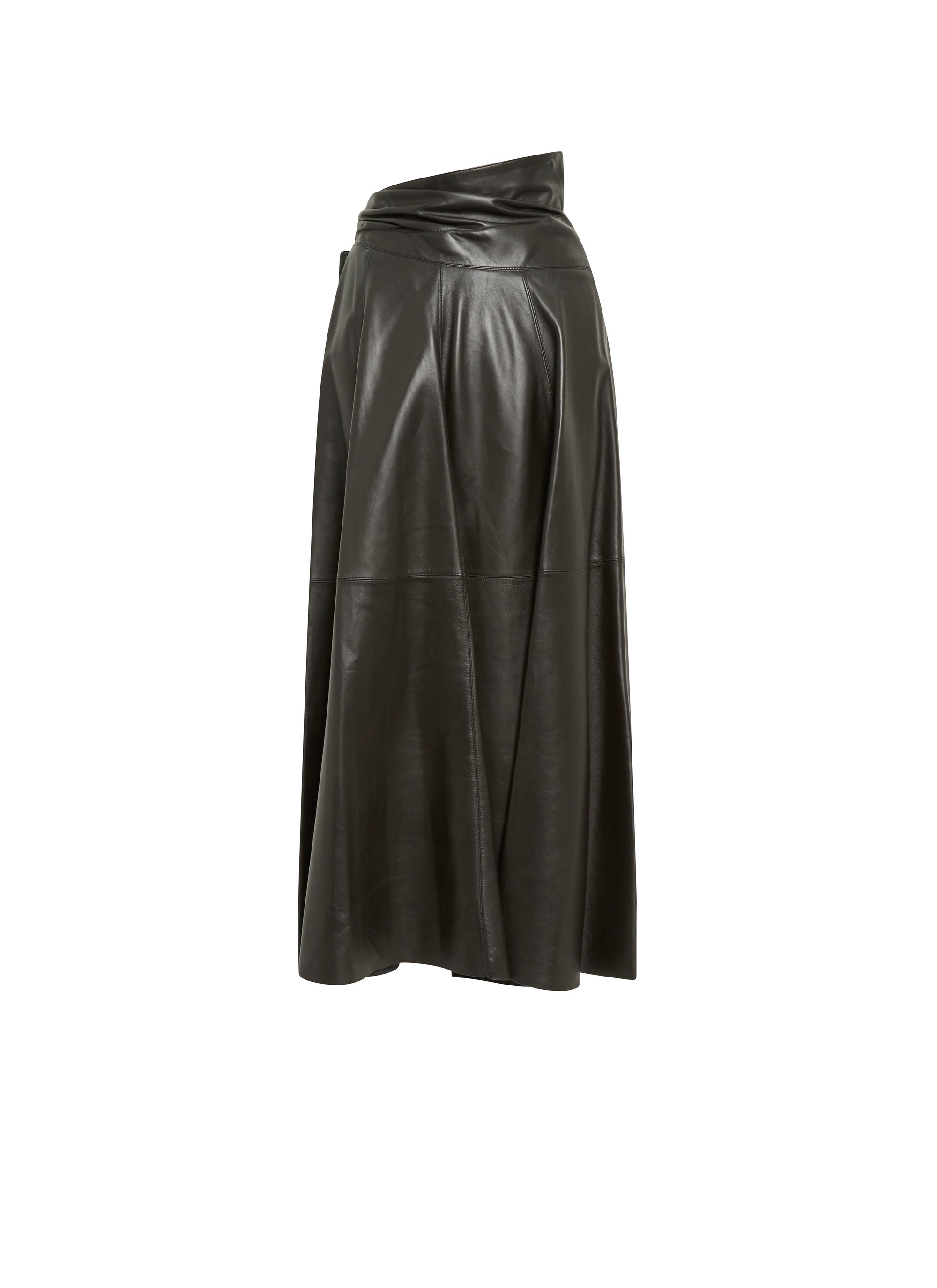 Jupe à empiècements en cuir - Noir