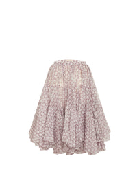 Silk Organza Rings skirt - White & Bordeaux