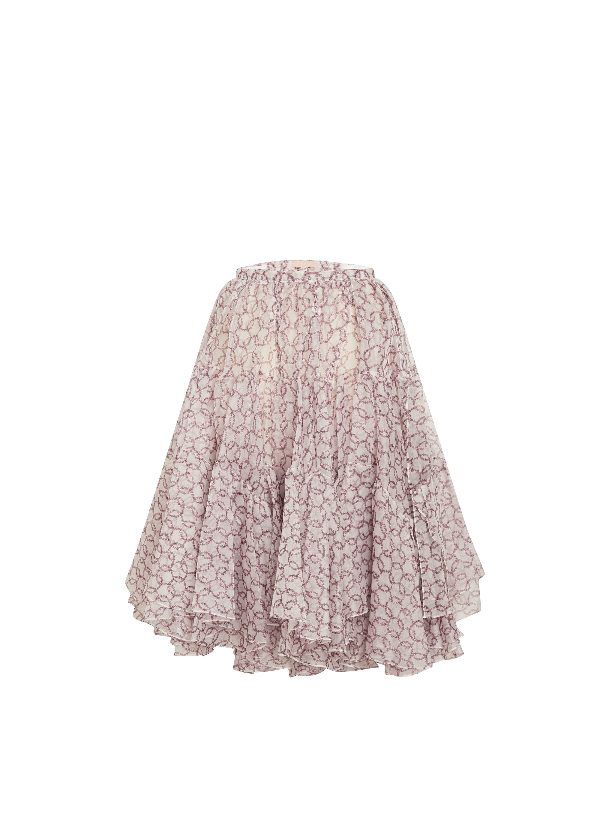 Silk Organza Rings skirt - White & Bordeaux