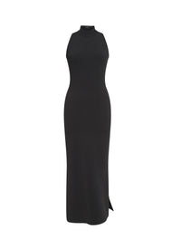 Vénus sleeveless high neck dress - Black