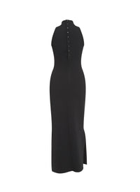 Vénus sleeveless high neck dress - Black