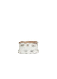 Studded leather corset - Optic White