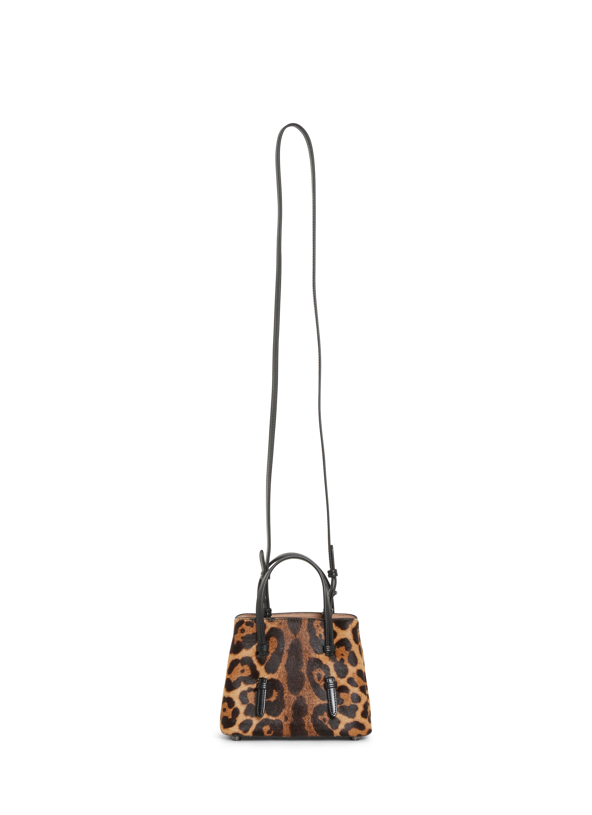 Mini cheetah print bag in leather - Mordor & Black