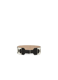Ceinture plate en cuir suede - Noir