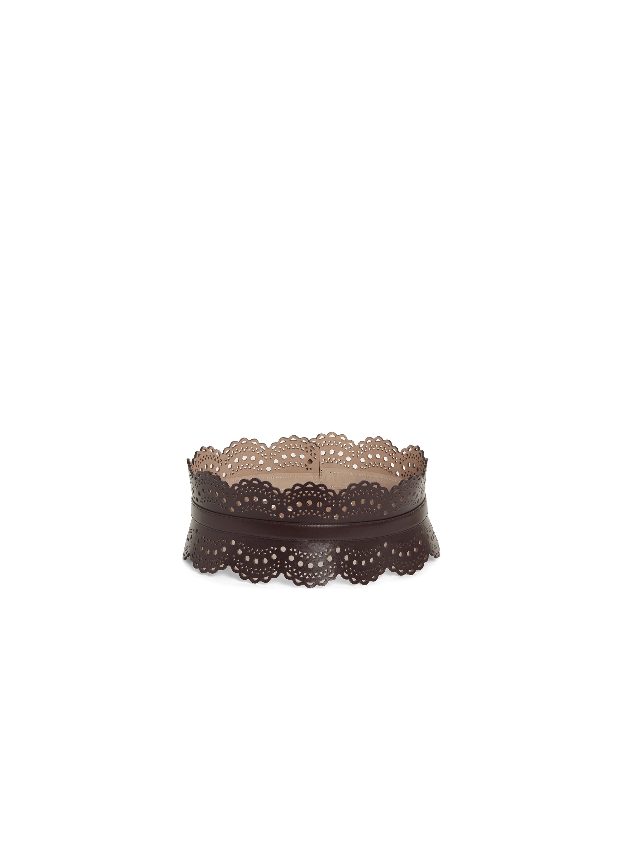 Ceinture corset ajourée en cuir - Almandite