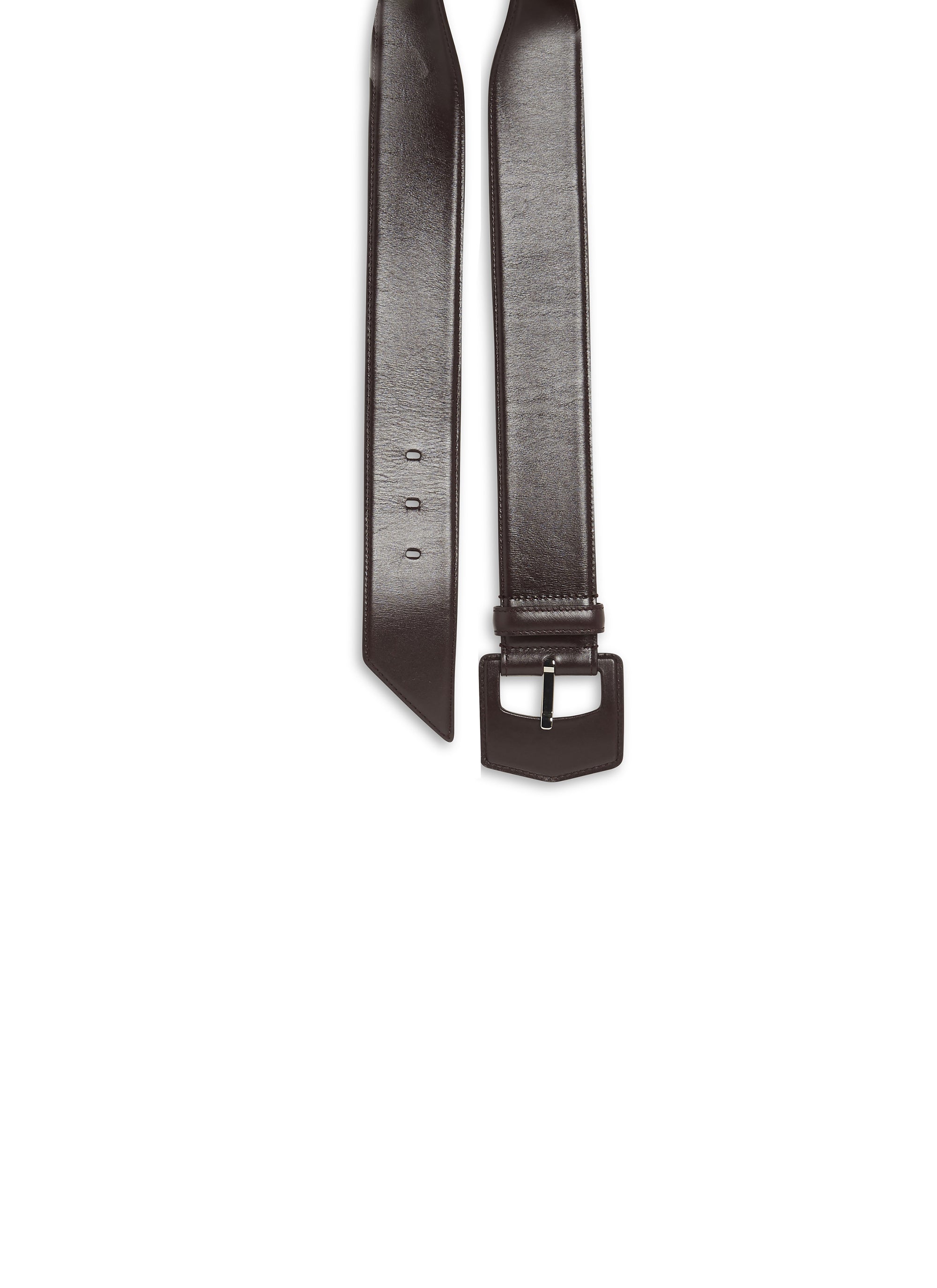 Ceinture à boucle géométrique oversize en cuir - Almandite