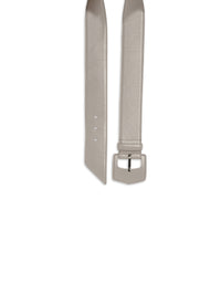 Ceinture à boucle géométrique oversize en cuir - Tourterelle