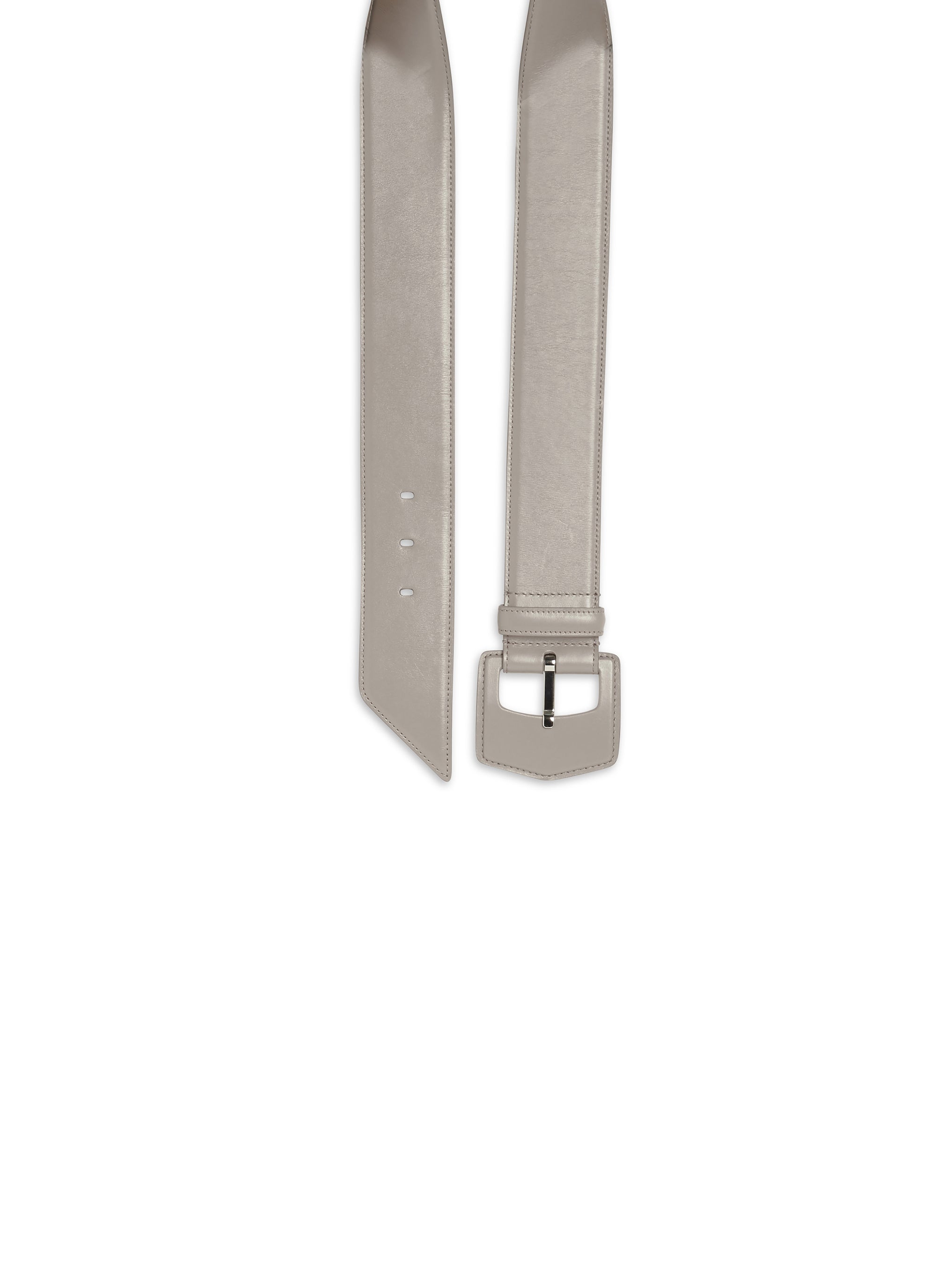 Ceinture à boucle géométrique oversize en cuir - Tourterelle