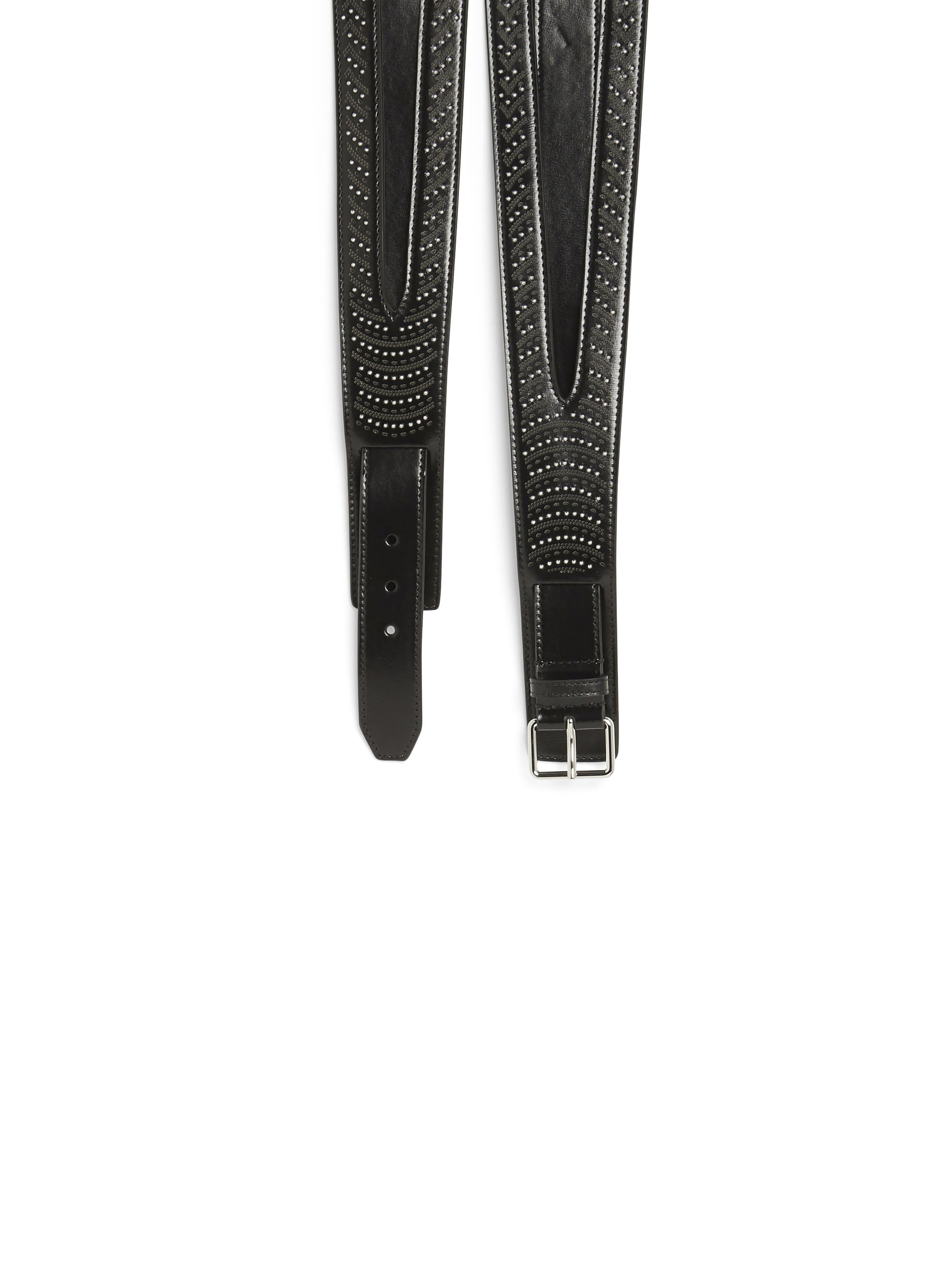 Ceinture cloutée en cuir - Noir