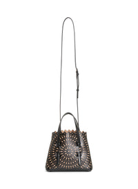 Openwork Mina bag in leather - Sand & Black