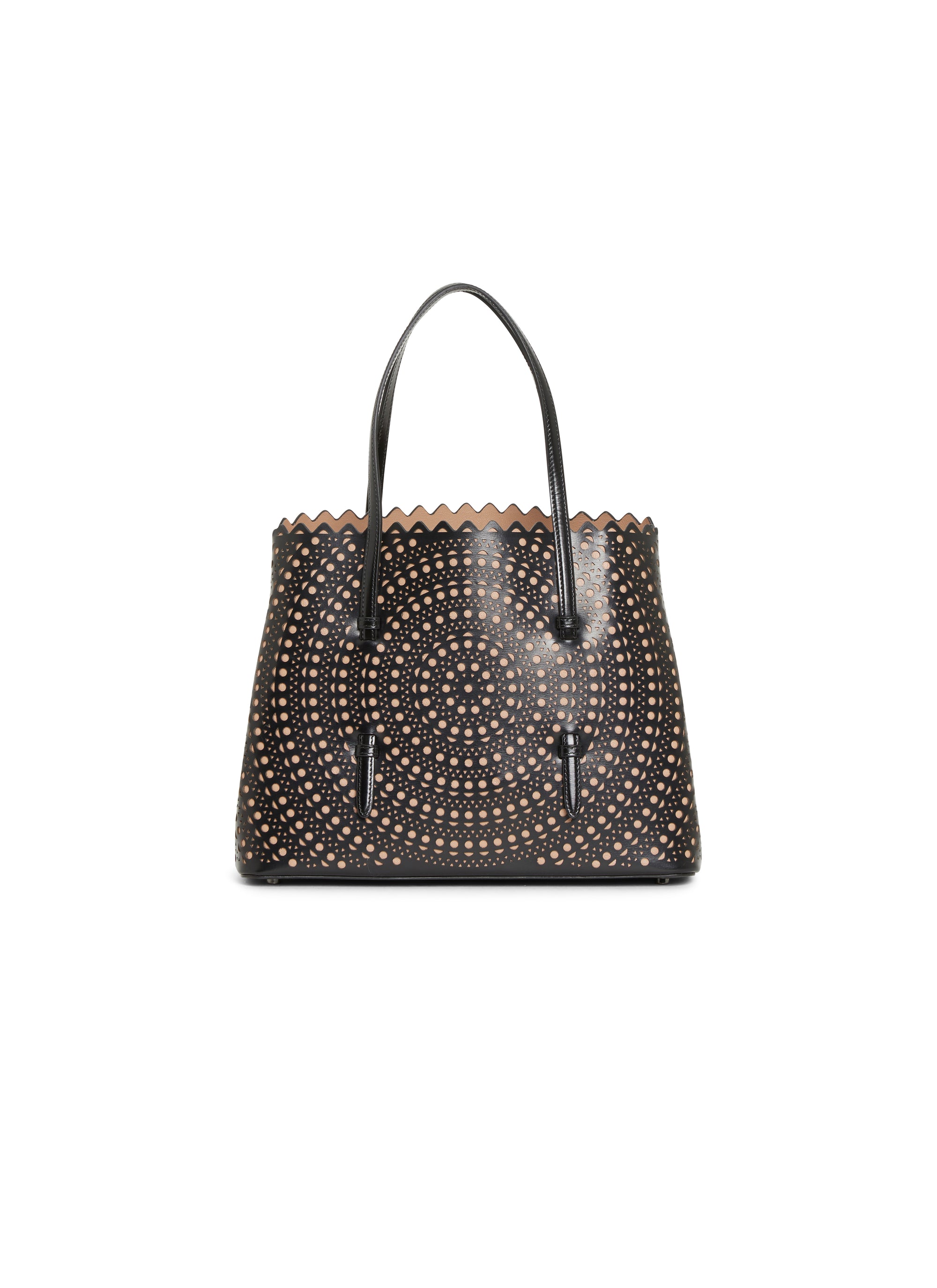Sac Mina ajouré en cuir - Noir & Sable
