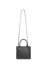 Sac Garance Carrera Fiori bordure ajourée en cuir - Noir