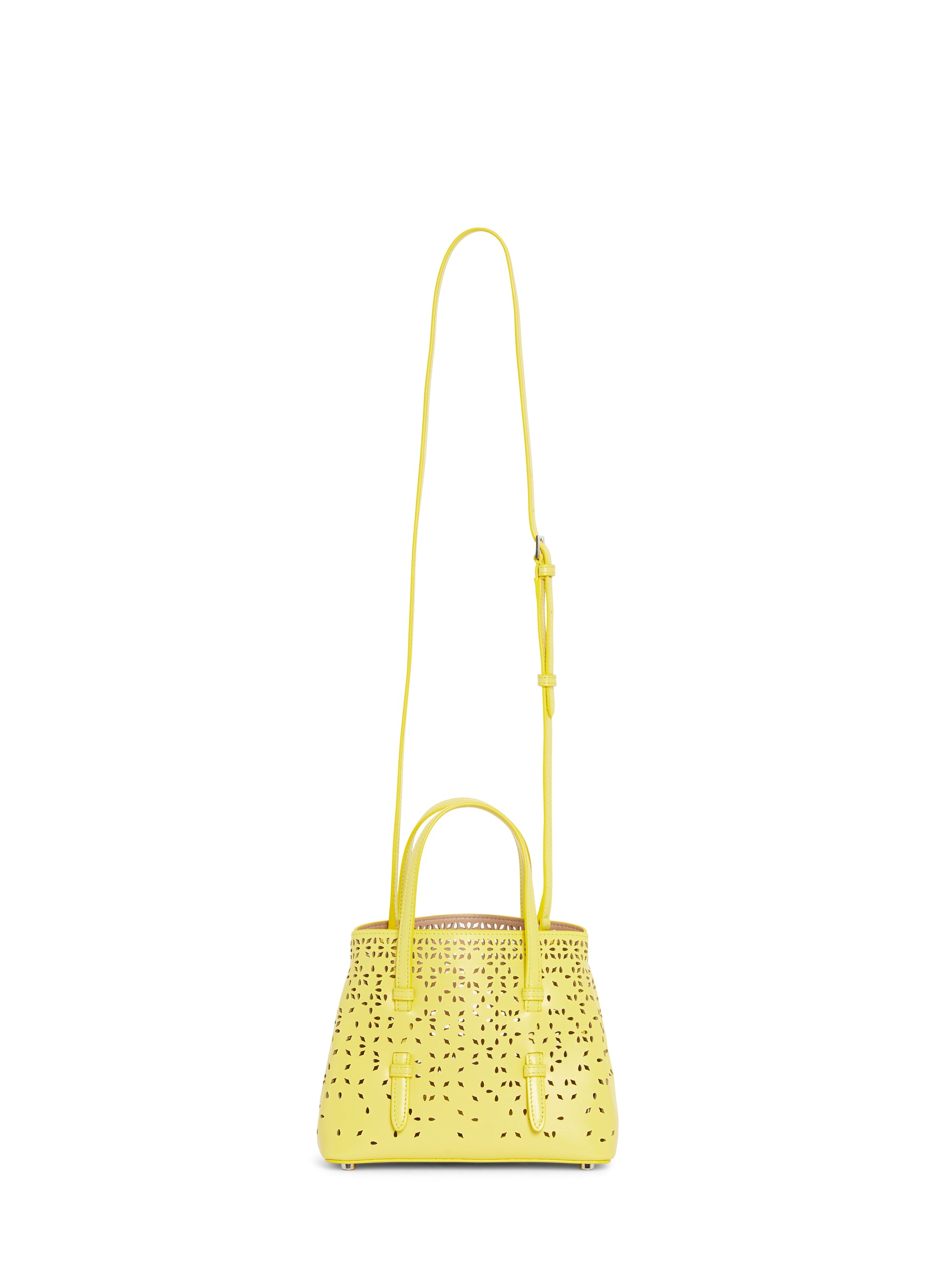 Sac mini Palm Fiori en cuir - Jaune Citron