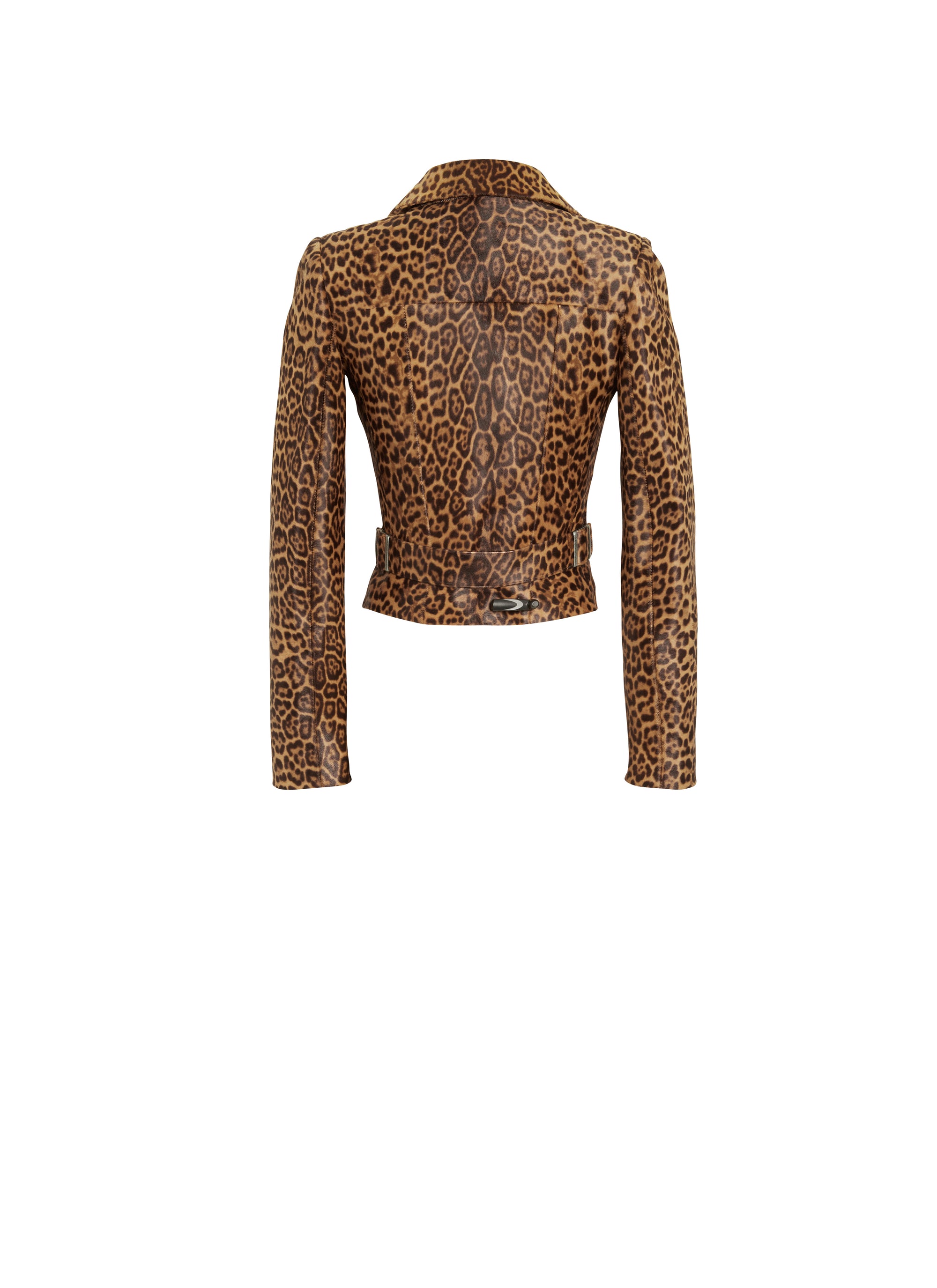 Leather cheetah print perfecto - Brown
