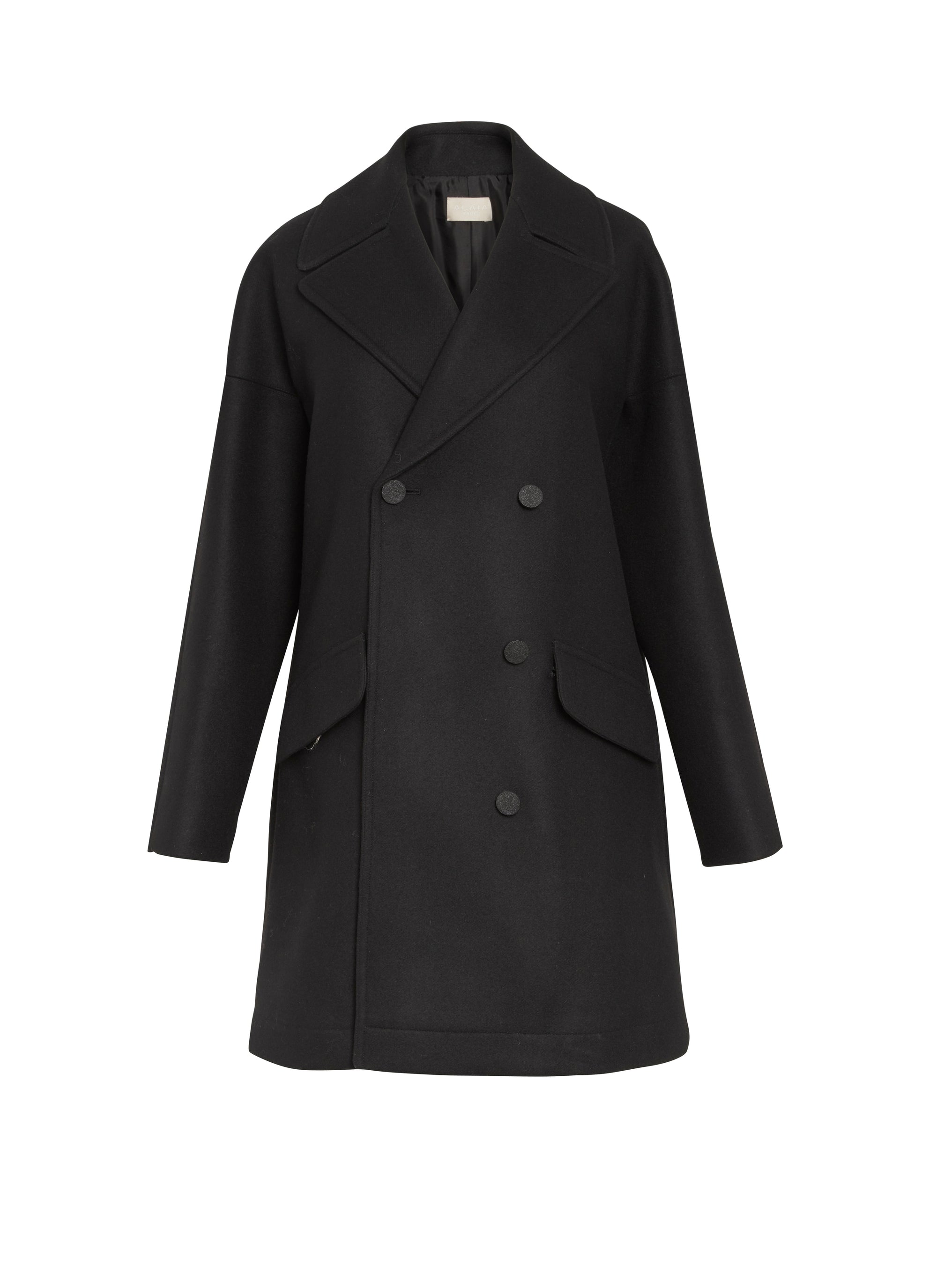 Caban drapé en laine - Noir
