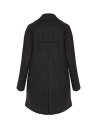 Caban drapé en laine - Noir