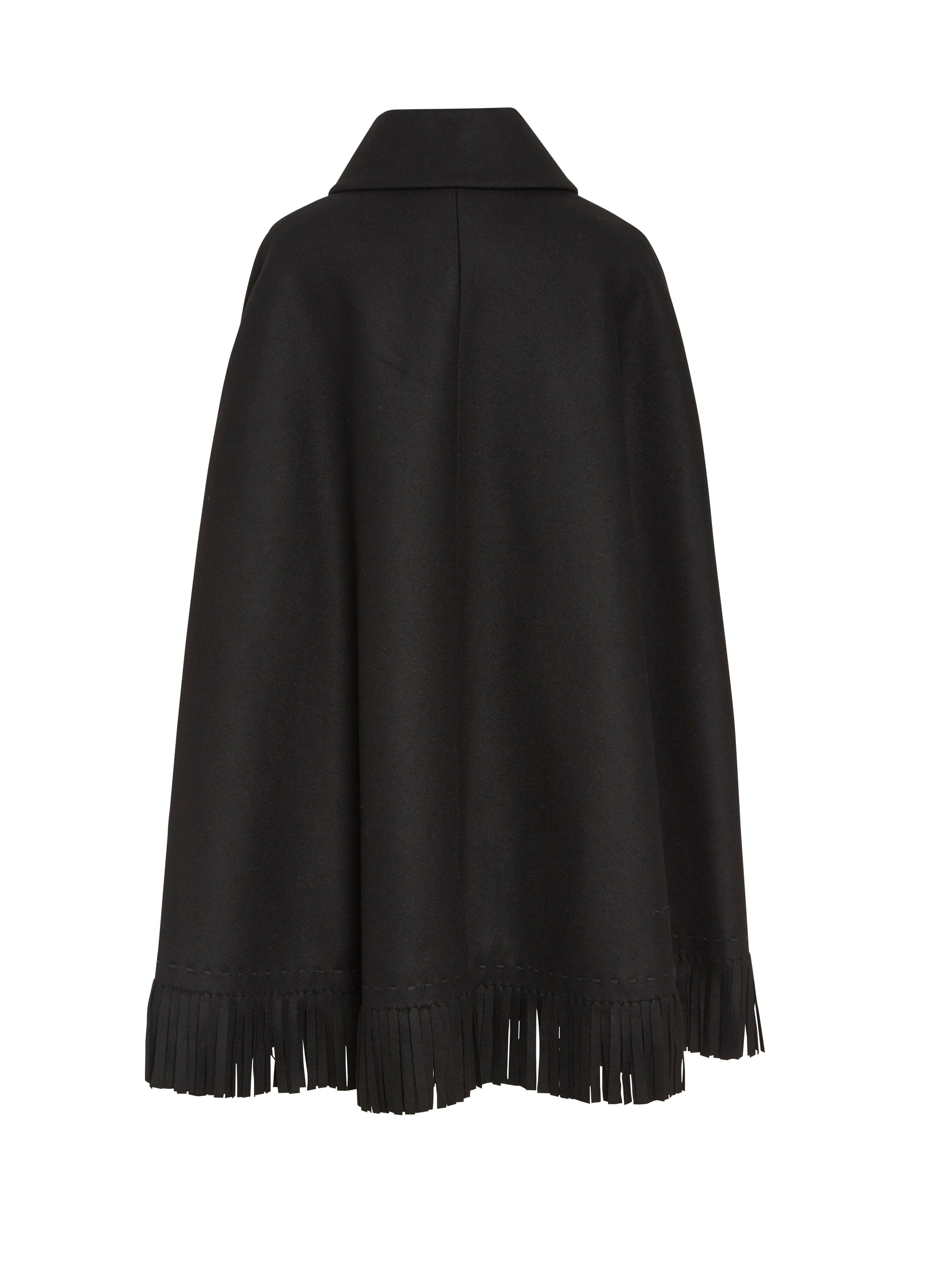 Draped cape in wool - Black