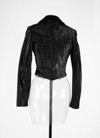 Perfecto embossé alligator en cuir - Noir
