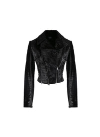 Perfecto embossé alligator en cuir - Noir