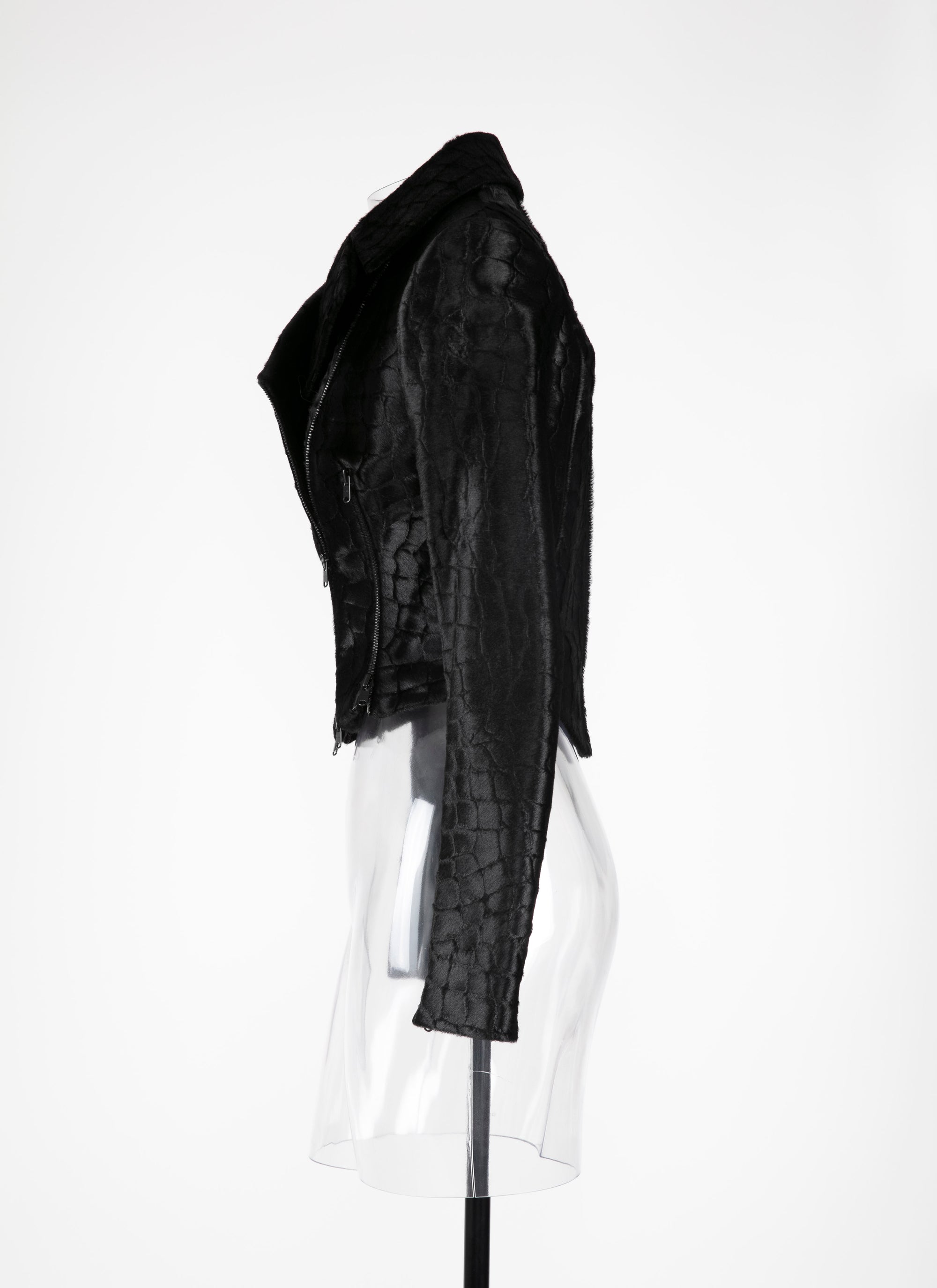 Perfecto embossé alligator en cuir - Noir