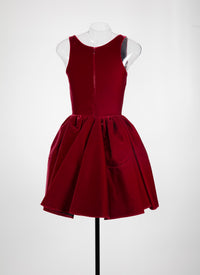 Velvet petal dress - Ruby
