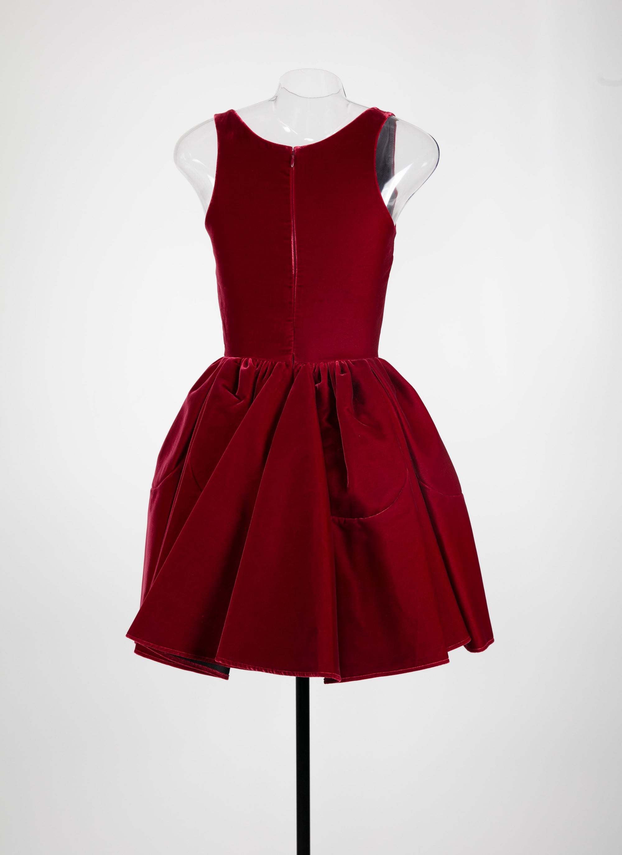 Velvet petal dress - Ruby