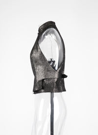 Moucheté sleeveless leather waistcoat - Black & Silver
