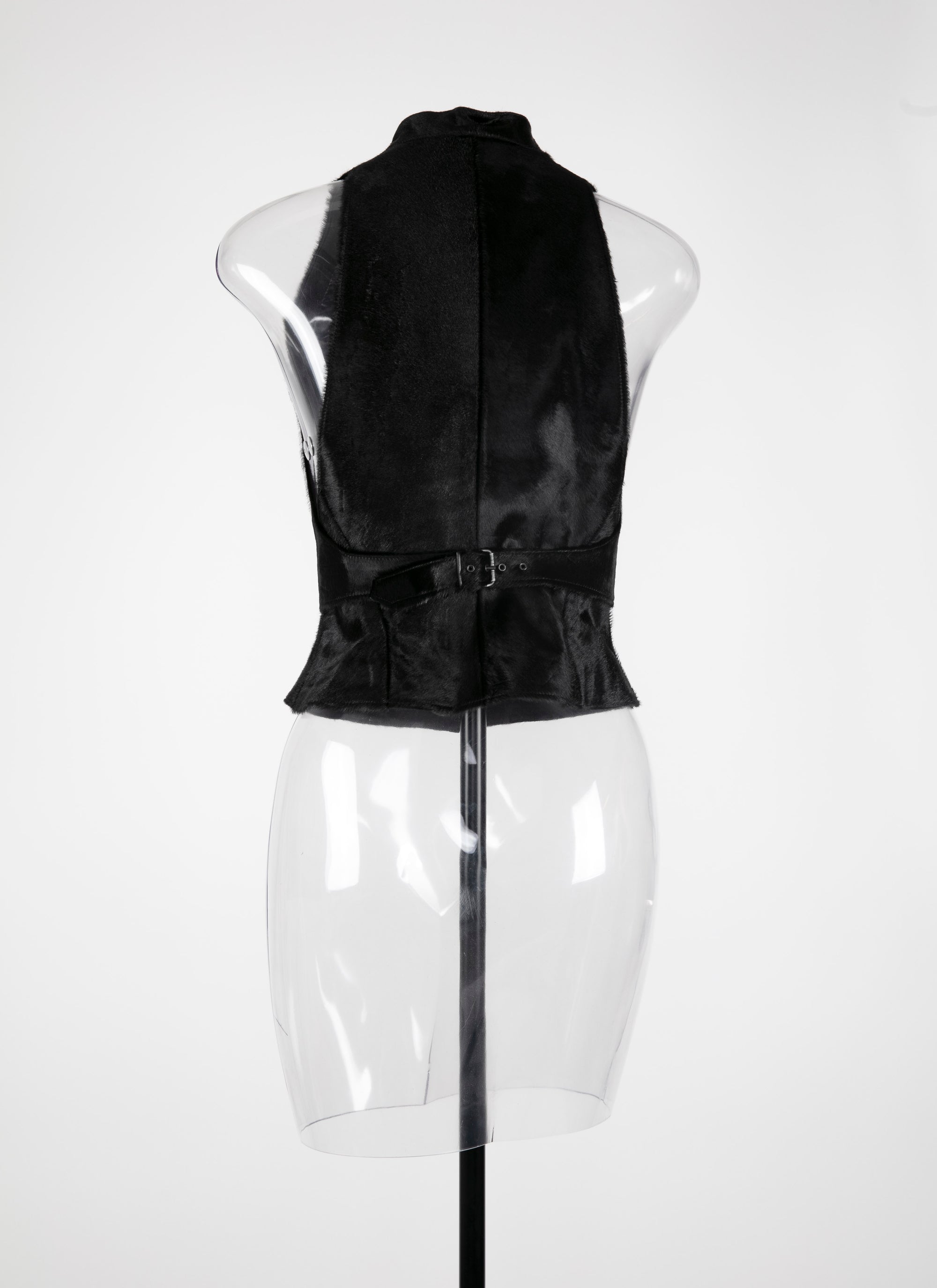Gilet sans manches alligator en cuir - Noir