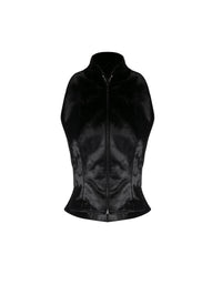 Gilet sans manches alligator en cuir - Noir