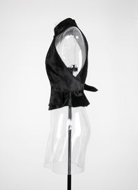 Gilet sans manches alligator en cuir - Noir