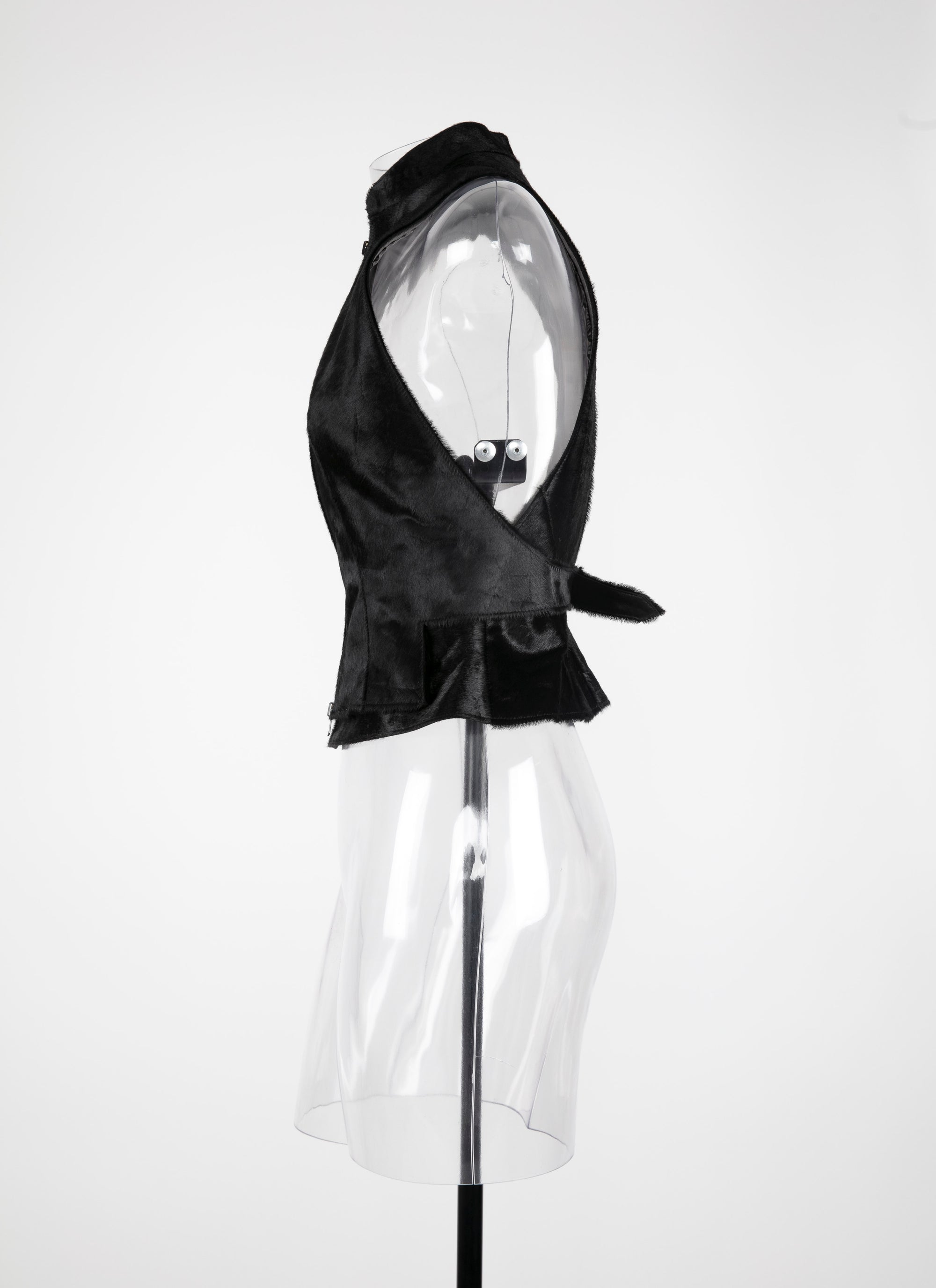 Gilet sans manches alligator en cuir - Noir