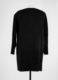 Robe à manches longues en velours - Noir