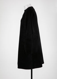 Robe à manches longues en velours - Noir